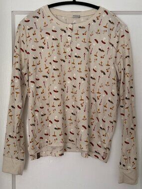 Stoic thermal women's top in size medium, cute mushrooms